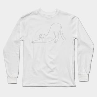 One line Cat Downward Dog Long Sleeve T-Shirt